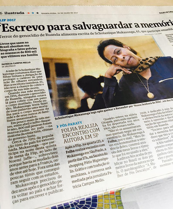 Folha de São Paulo : 'Escrevo para salvaguardar memória' _ scholastique mukasonga
