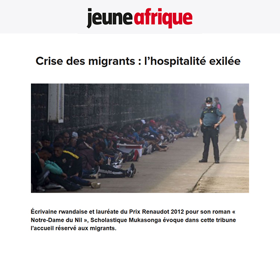 Jeune Afrique : crise des migrants - Scholastique Mukasonga