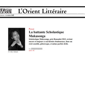 L'Orient-Le Jour : La battante Scholastique Mukasonga L'Orient-Le Jour : La battante Scholastique Mukasonga