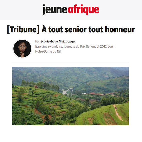 Jeune Afrique Tribune : À tout senior tout honneur - Scholastique Mukasonga - Rwanda