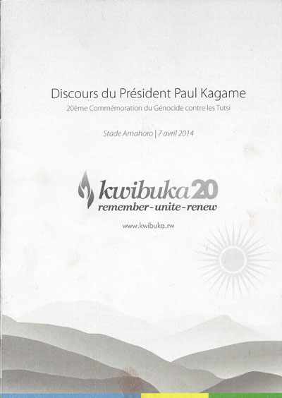 Kwibuka20: Discours du Président Paul Kagame au stade Amahoro à Kigali