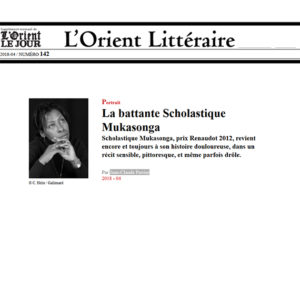 L’Orient-Le Jour : La battante Scholastique Mukasonga